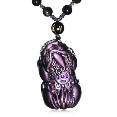 Rainbow Eye Obsidian Pixiu Pendant Necklace-Your Soul Place
